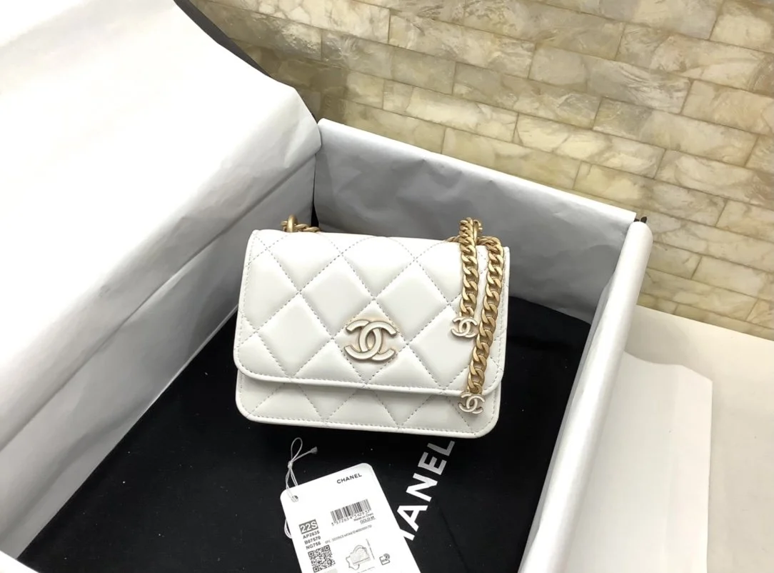 Chanel Spring And Summer 22C White For Women, Women’s Bags 6.1in/15.5cm