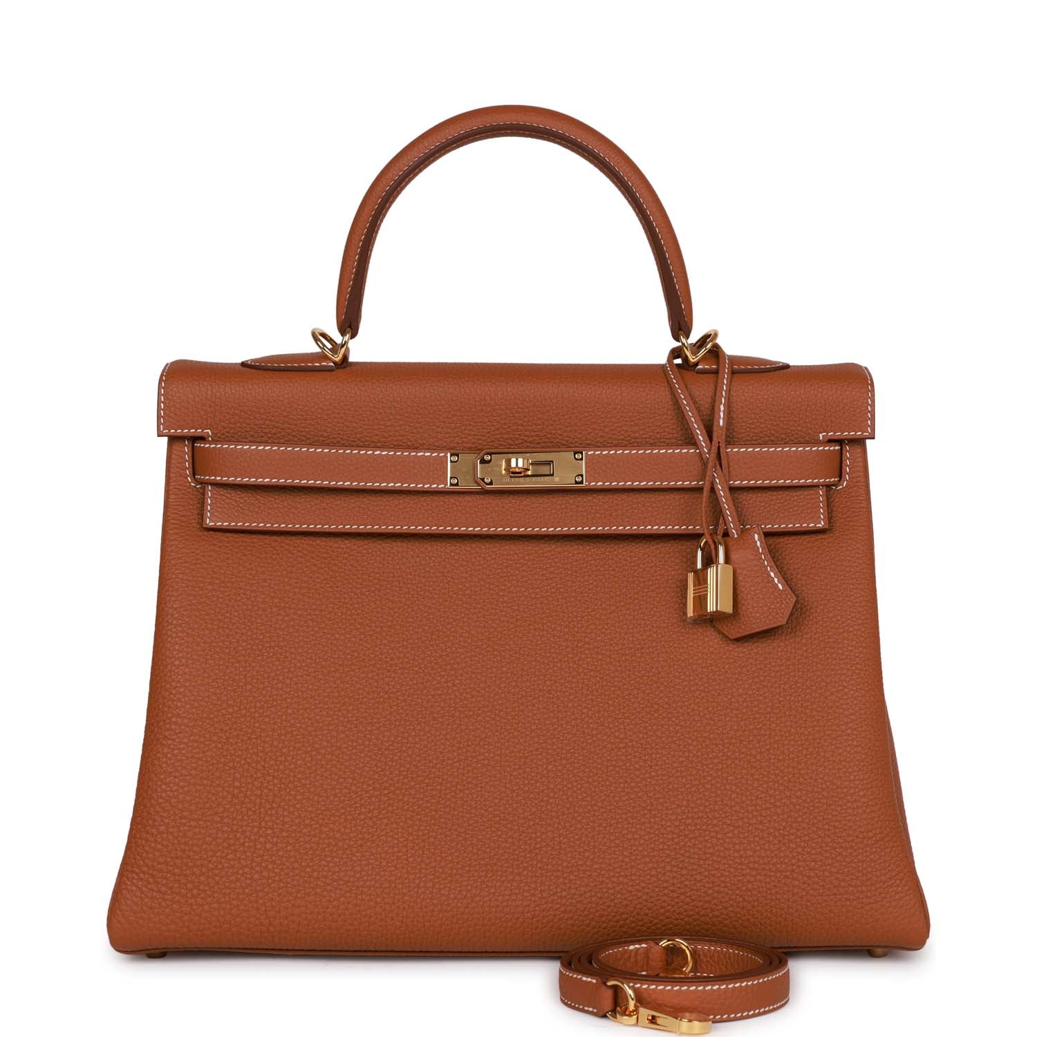 Hermes Kelly 35 Gold Togo Retourne Gold Hardware