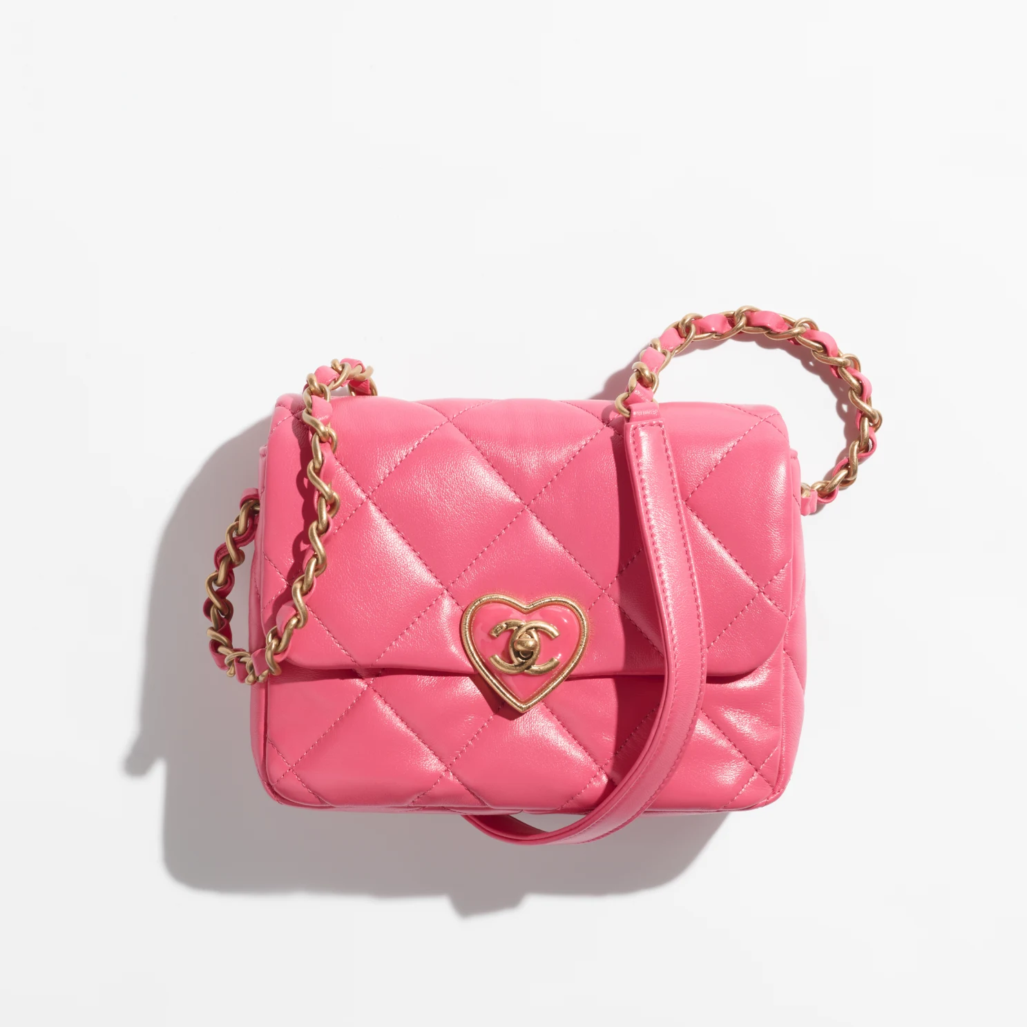 Lambskin MINI FLAP BAG-Pink