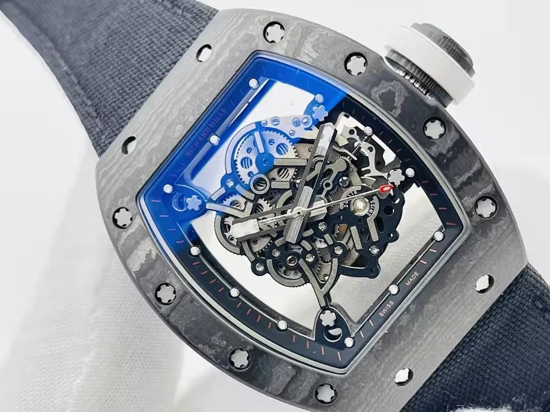 RM055 Skeleton Dial Black Bezel Black Canvas Strap RMS RMUL2