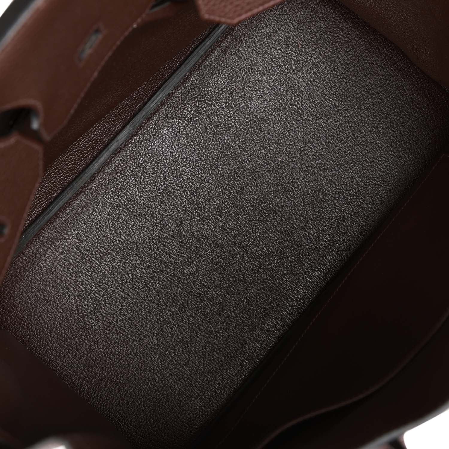 Pre-owned Hermes Birkin 35 Chocolate Togo Palladium Hardware