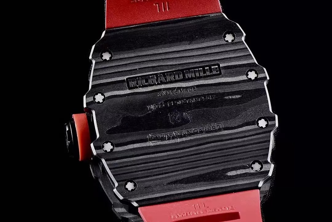 RM 35-01 Black Bezel Red Markers Red Rubber Strap KV RUML3