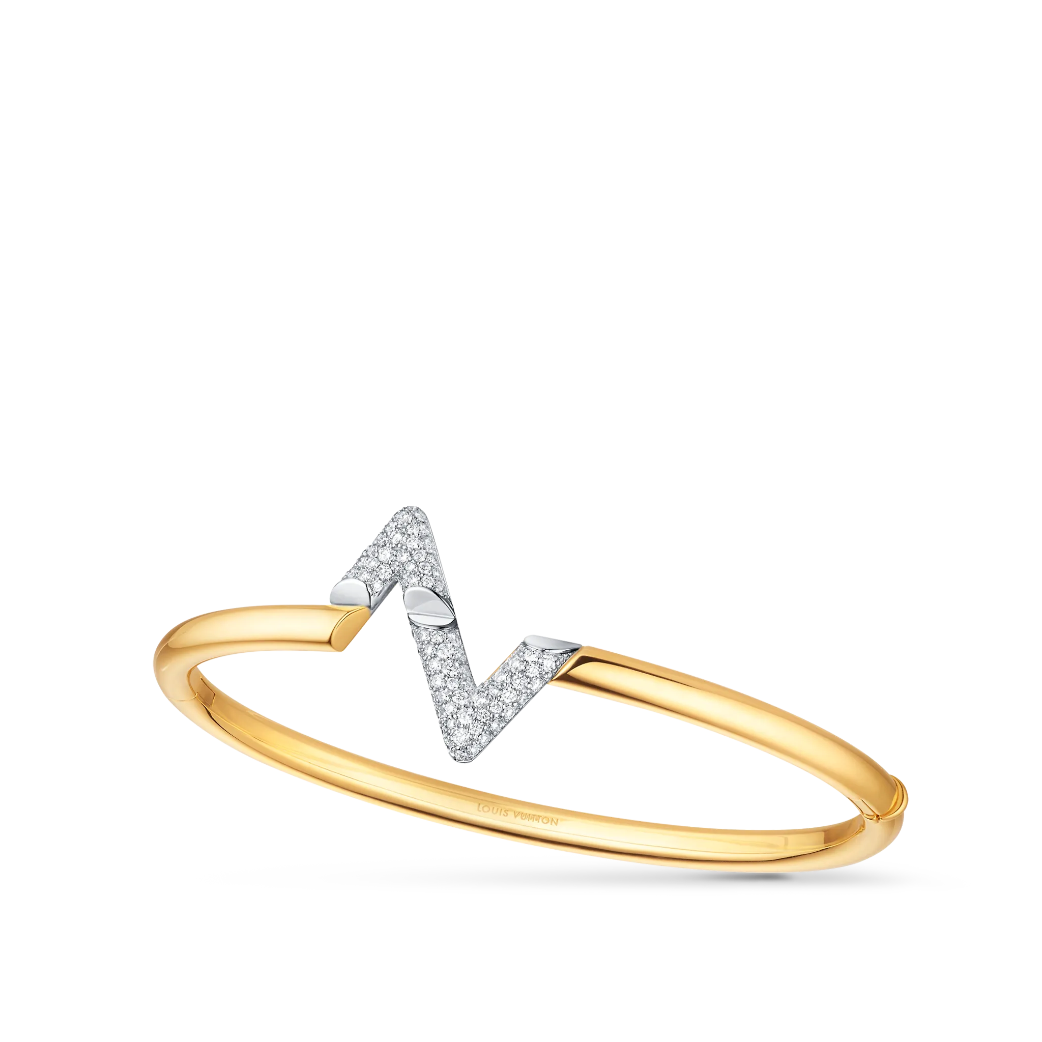 Louis Volt Upside Down Yellow and White Gold and Diamond Bracelets