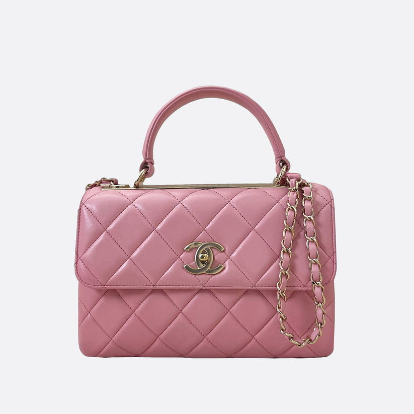 CHANEL TRENDY SMALL BABY PINK LAMBSKIN GHW
