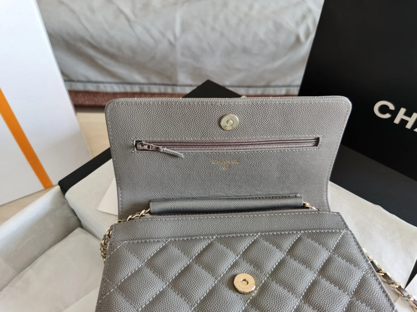 Chanel Mini Flap Bag Grey For Women 7.2in/18.5cm