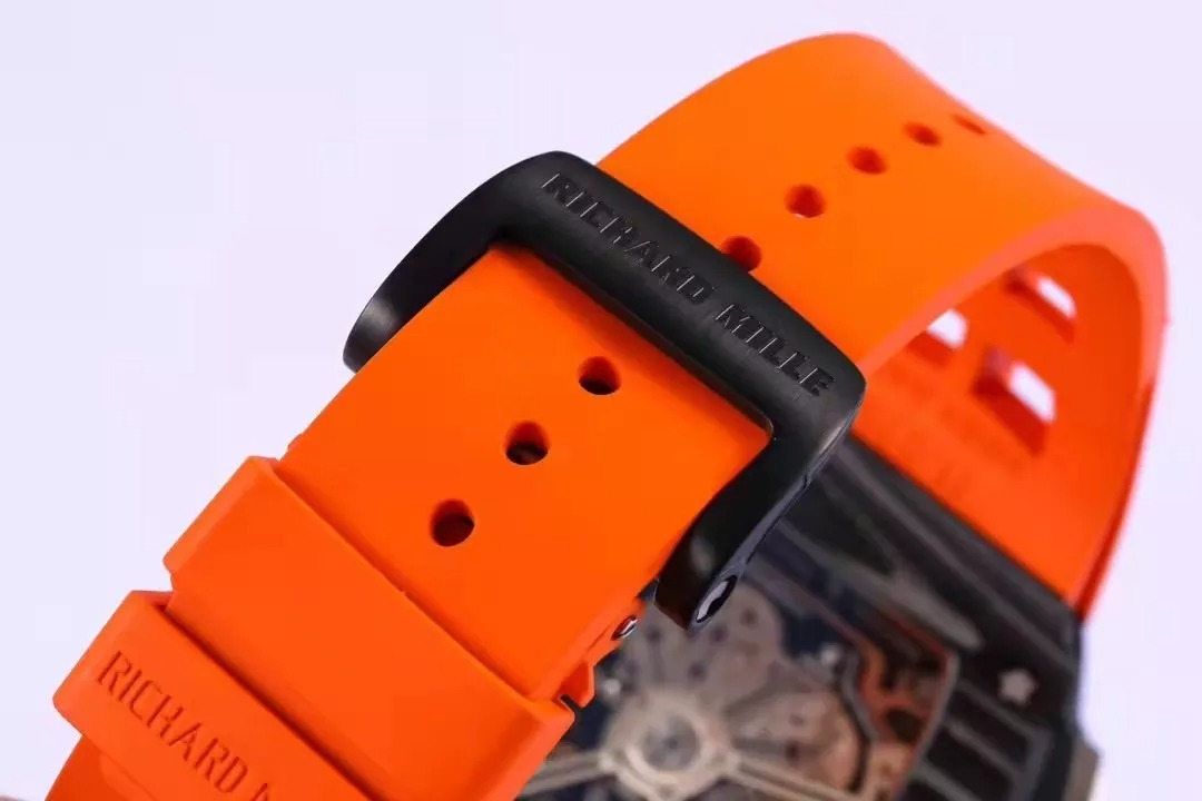RM 11-03 Skeleton Dial Black Bezel Orange Rubber Strap KV 7750