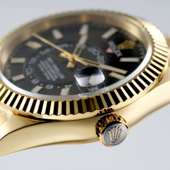 Sky-Dweller Gold Black Index Dial 42mm