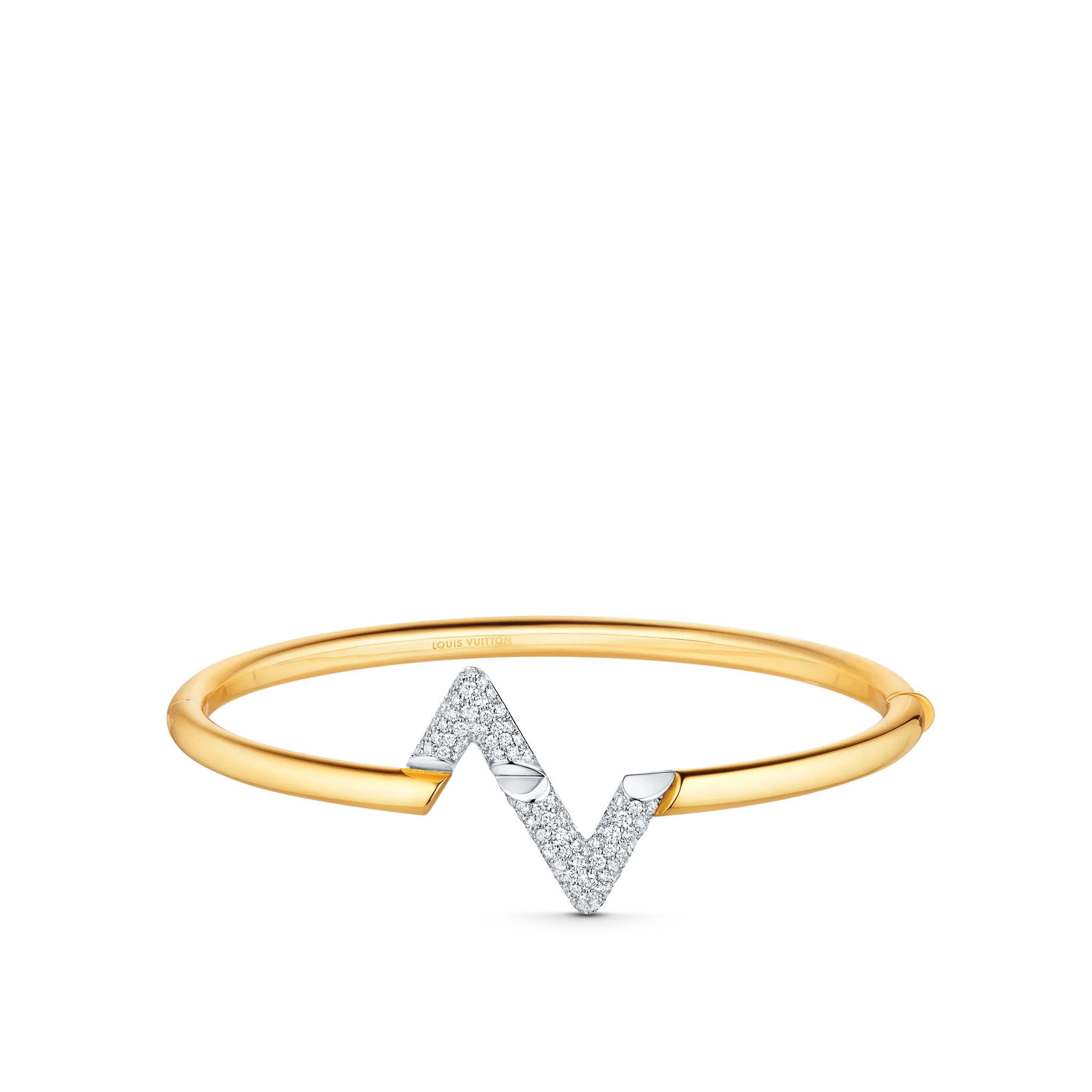 Louis Volt Upside Down Yellow and White Gold and Diamond Bracelets