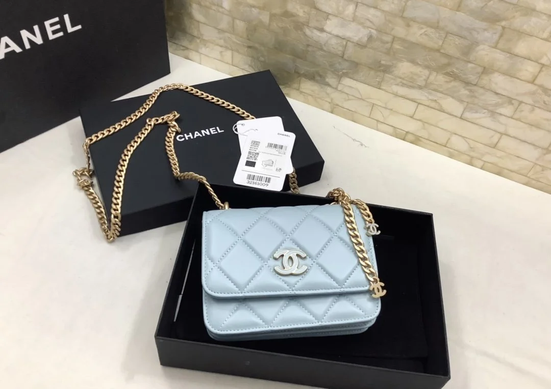 Chanel Spring And Summer 22C Turquoise For Women, Women’s Bags 6.1in/15.5cm