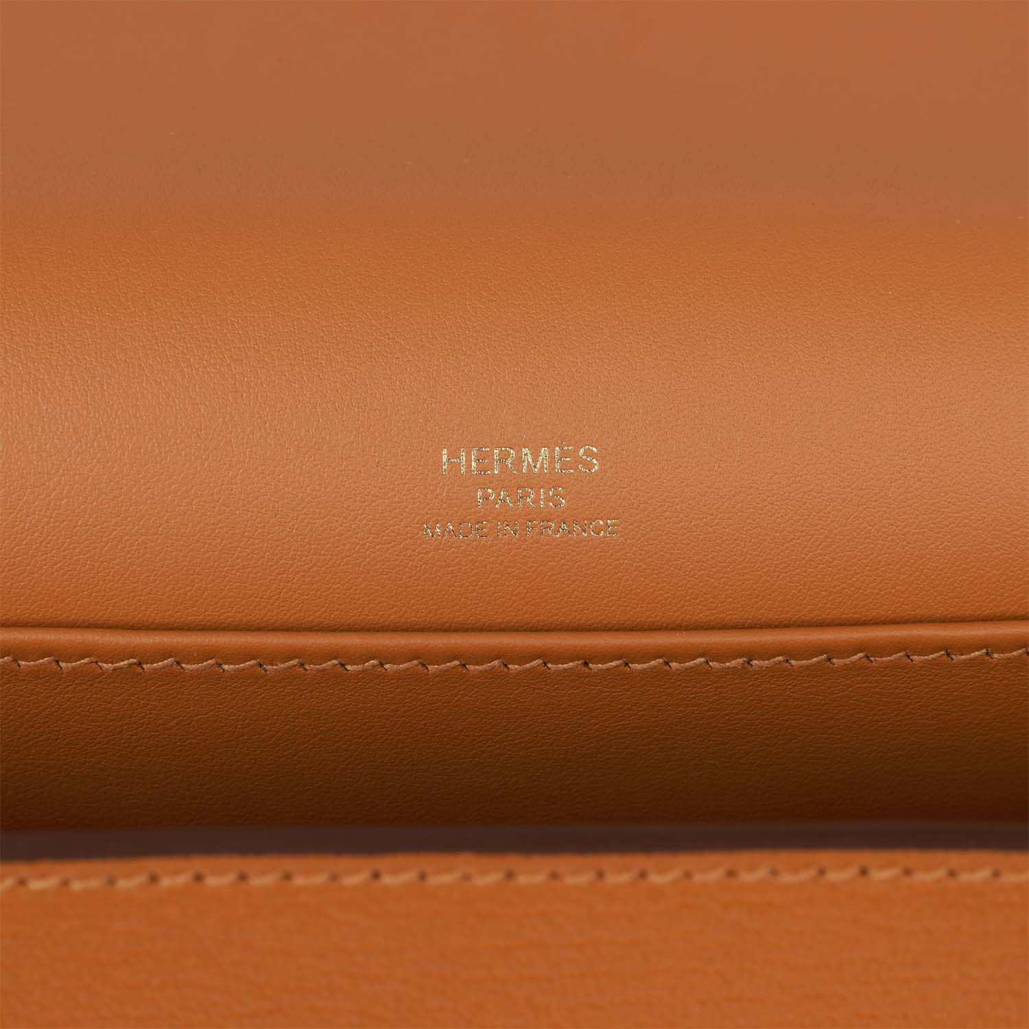 Hermes Geta Caramel Chevre Gold Hardware