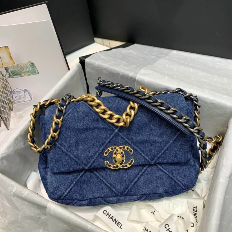 Chanel 19 Small Flap Bag As1160 Denim