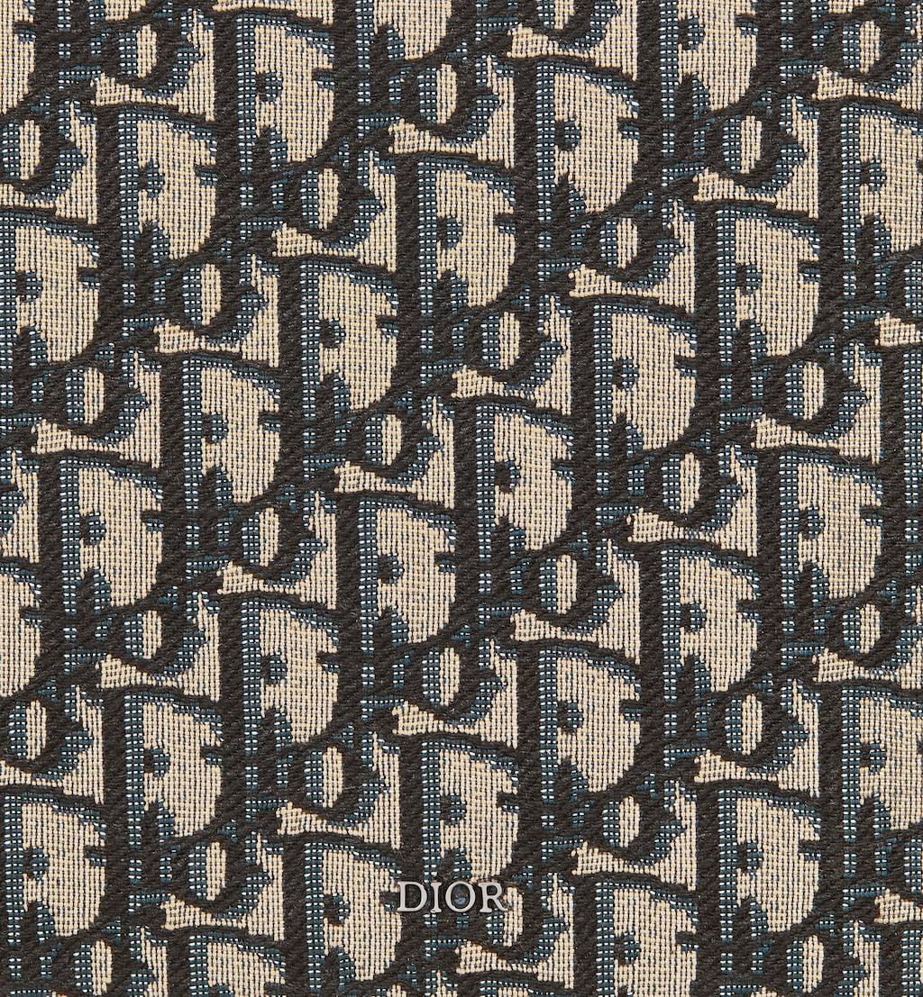 A5 Pouch Beige and Black Oblique Jacquard