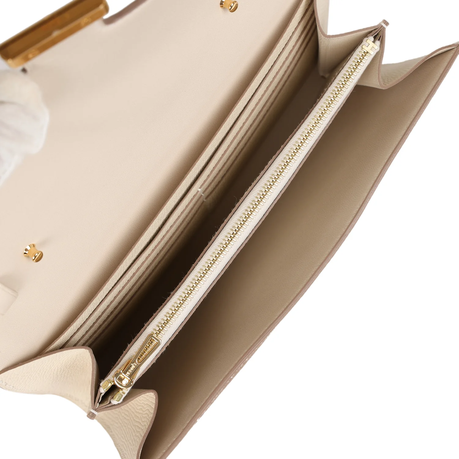 Hermes Constance To Go Wallet Craie Epsom Gold Hardware