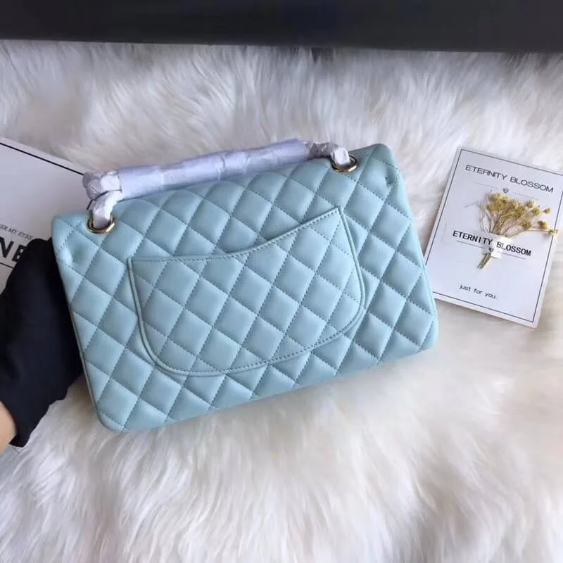 Chanel 1112 Tiffany Blue Medium Size 2.55 Lambskin Leather Flap Bag