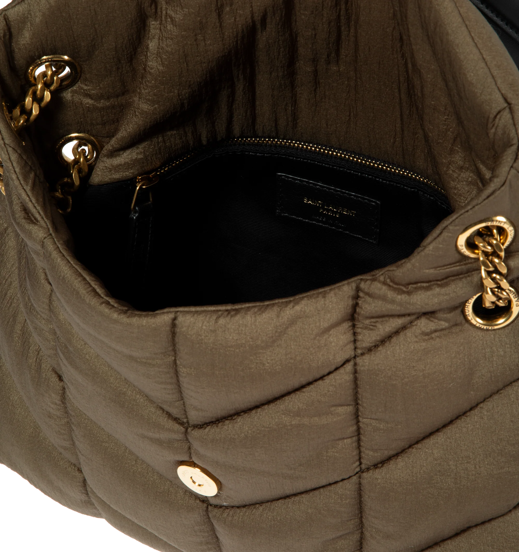 PUFFER SMALL NYLON AND LEATHER BAG