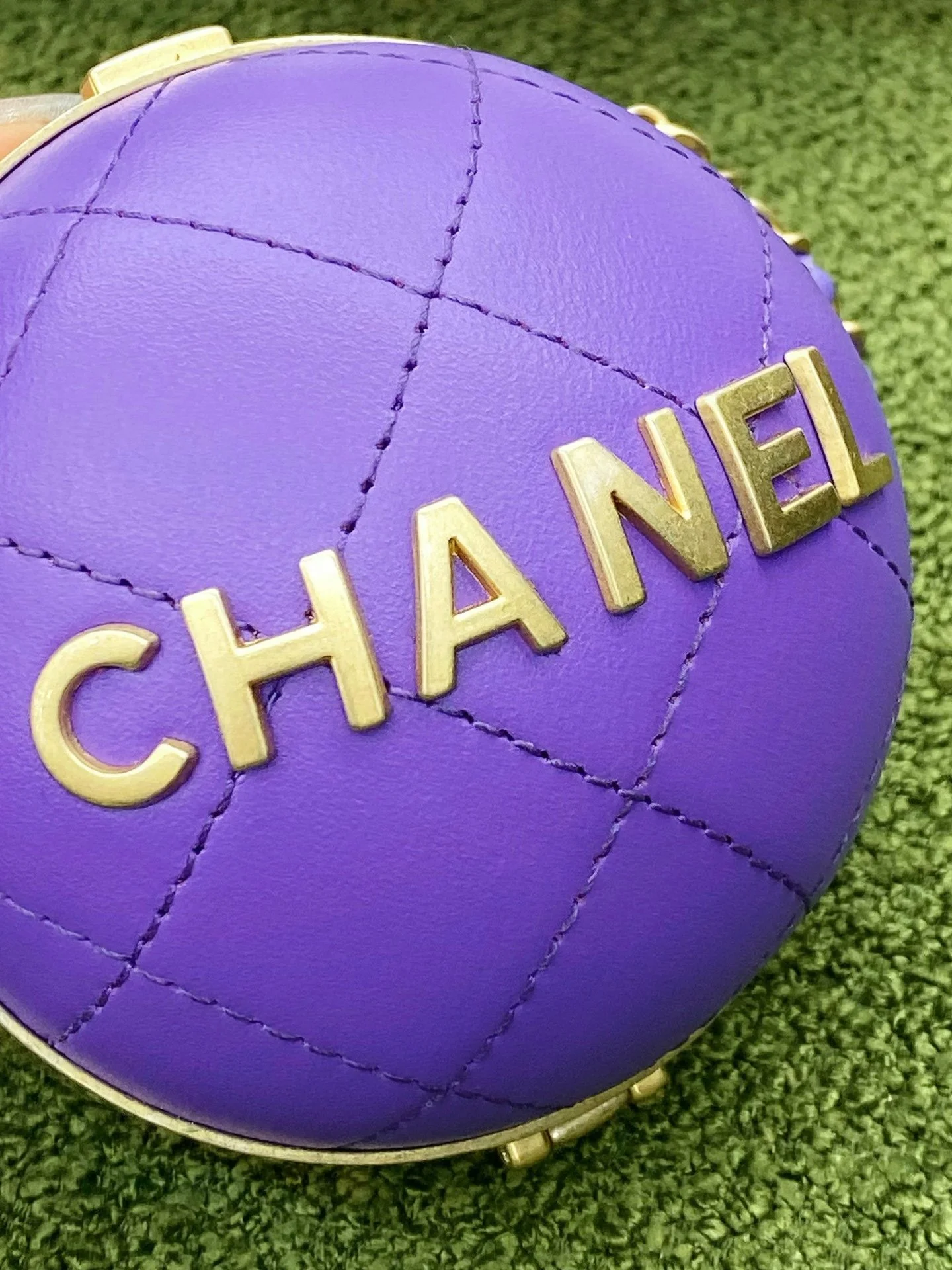 Chanel Ball Bag Purple and Gold Chain Bag For Women 8cm/3.15in