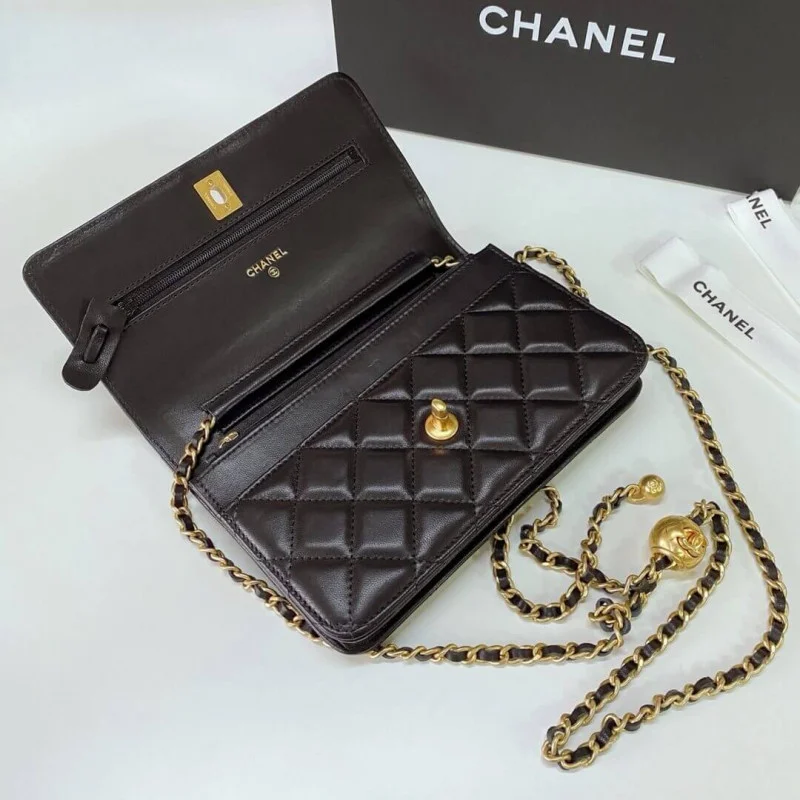 Chanel W-With -Details On Strap Ap1450 In Lambskin