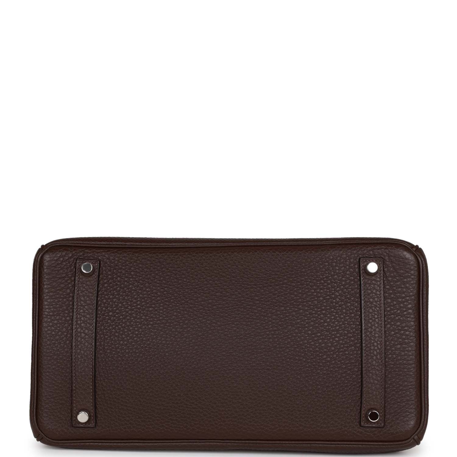 Pre-owned Hermes Birkin 35 Chocolate Togo Palladium Hardware