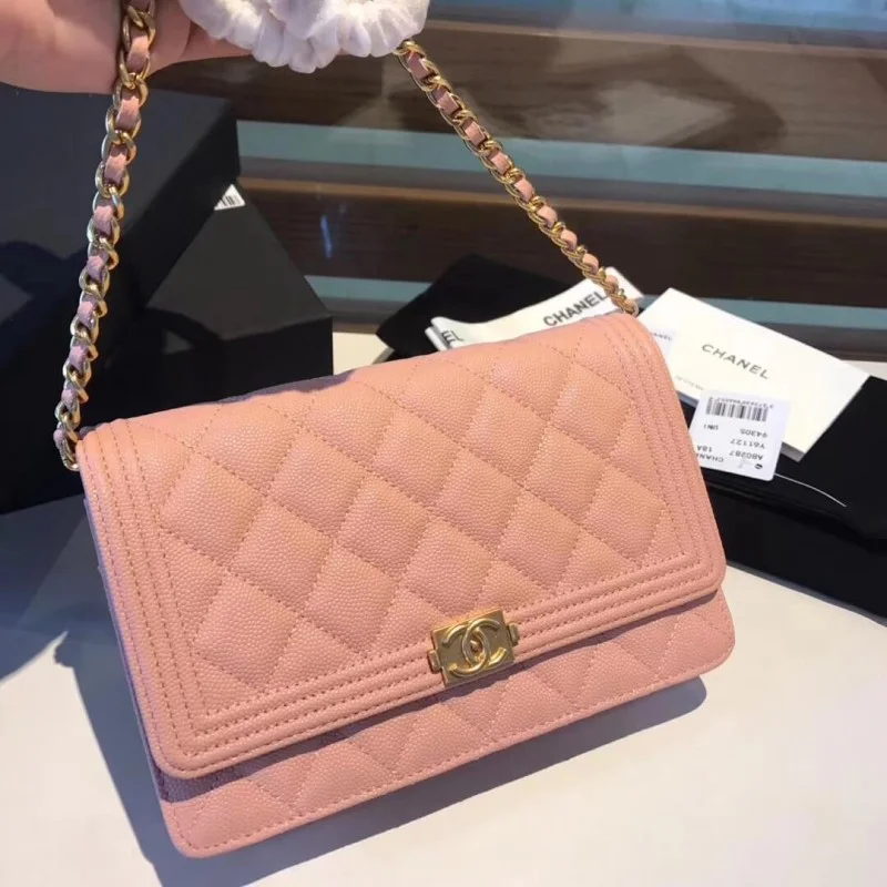 Chanel Quilted Caviar Leboy W-Chain Bag 80287