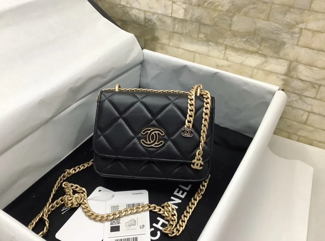 Chanel Spring And Summer 22C Black For Women, Women’s Bags 6.1in/15.5cm