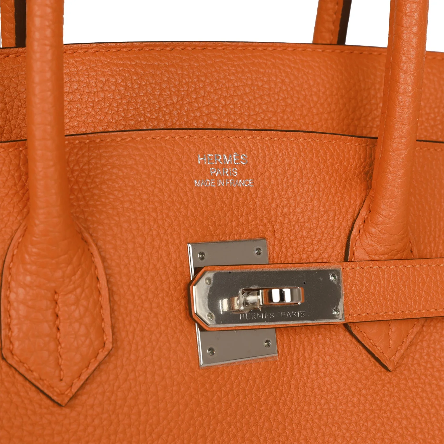 Pre-owned Hermes Birkin 35 Orange H Togo Palladium Hardware
