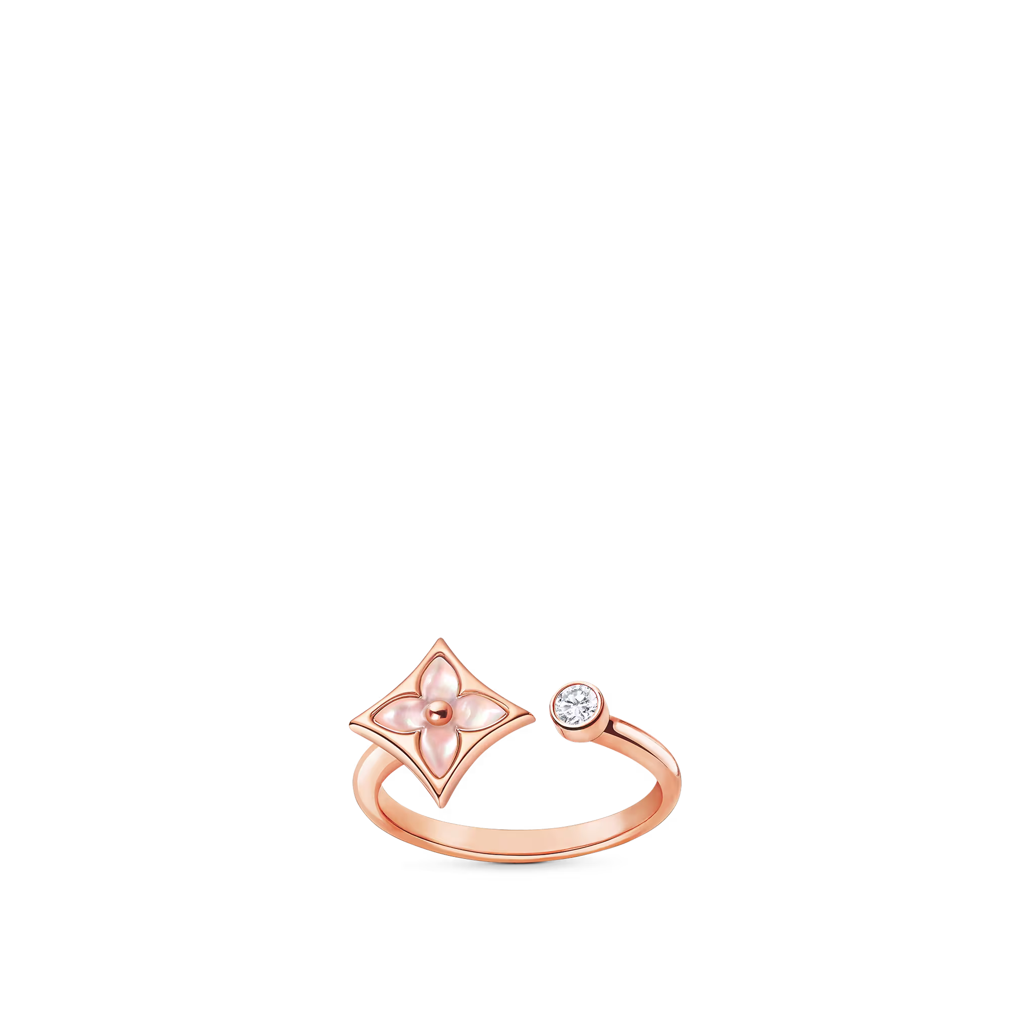 Color Blossom Mini Star Rose Gold, Pink Mother-of-Pearl and Diamond Ring