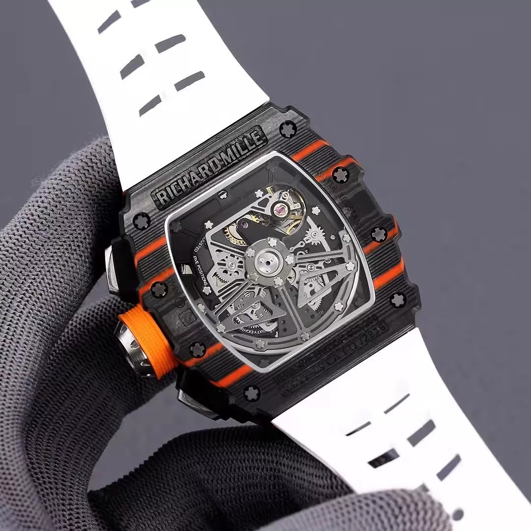 RM 11-03 Skeleton Dial Black&Orange Bezel White/Black/Orange Rubber Strap KV 7750