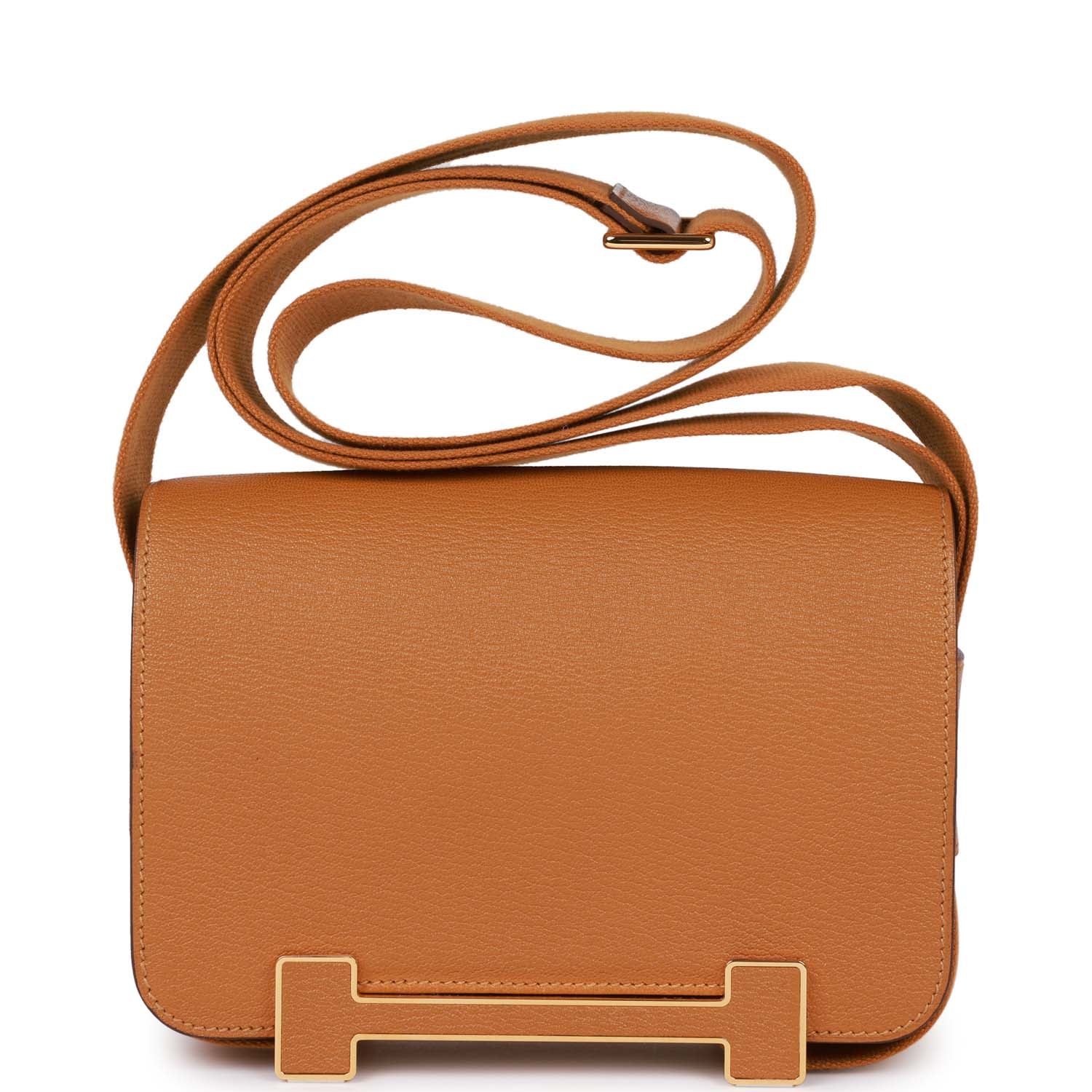Hermes Geta Caramel Chevre Gold Hardware