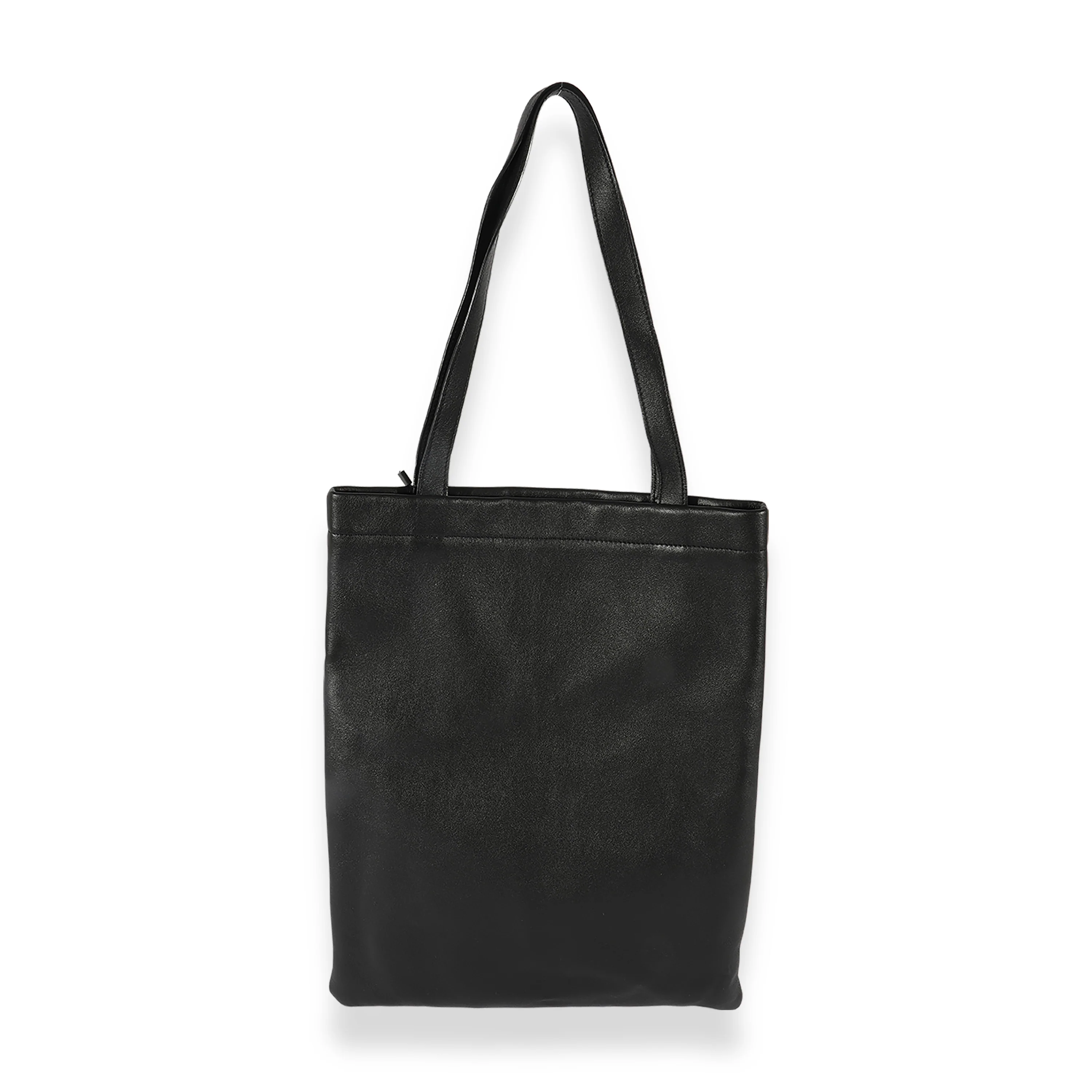 Saint Laurent Black Calfskin Flat Shopping Tote