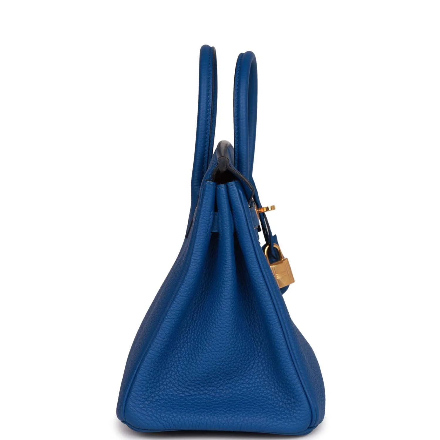 Pre-owned Hermes Birkin 25 Bleu France Togo Gold Hardware