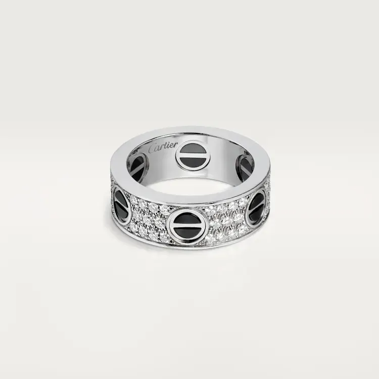 LOVE RING, DIAMOND-PAVED, CERAMIC