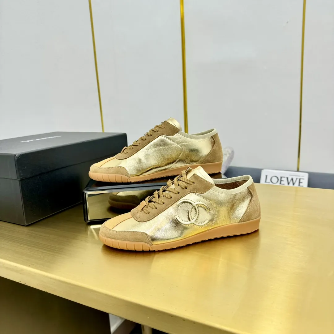 Cc new arrival women sneakers silver and gold shoes