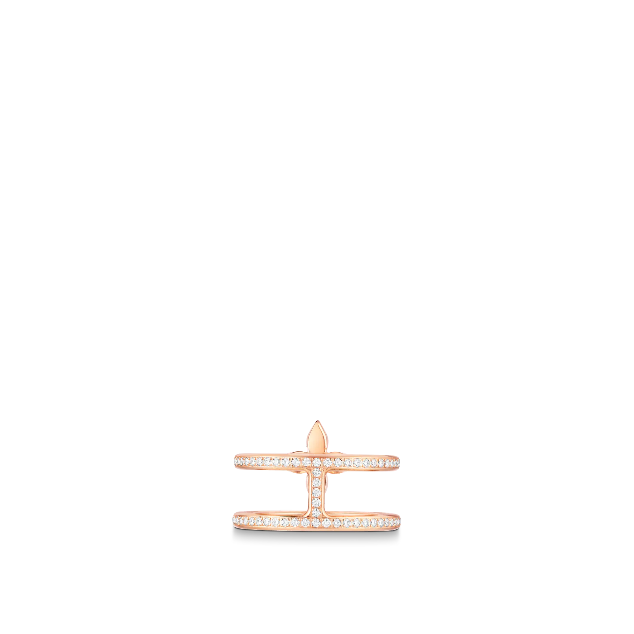 Idylle Blossom Rose Gold and Diamond Double Row Ring