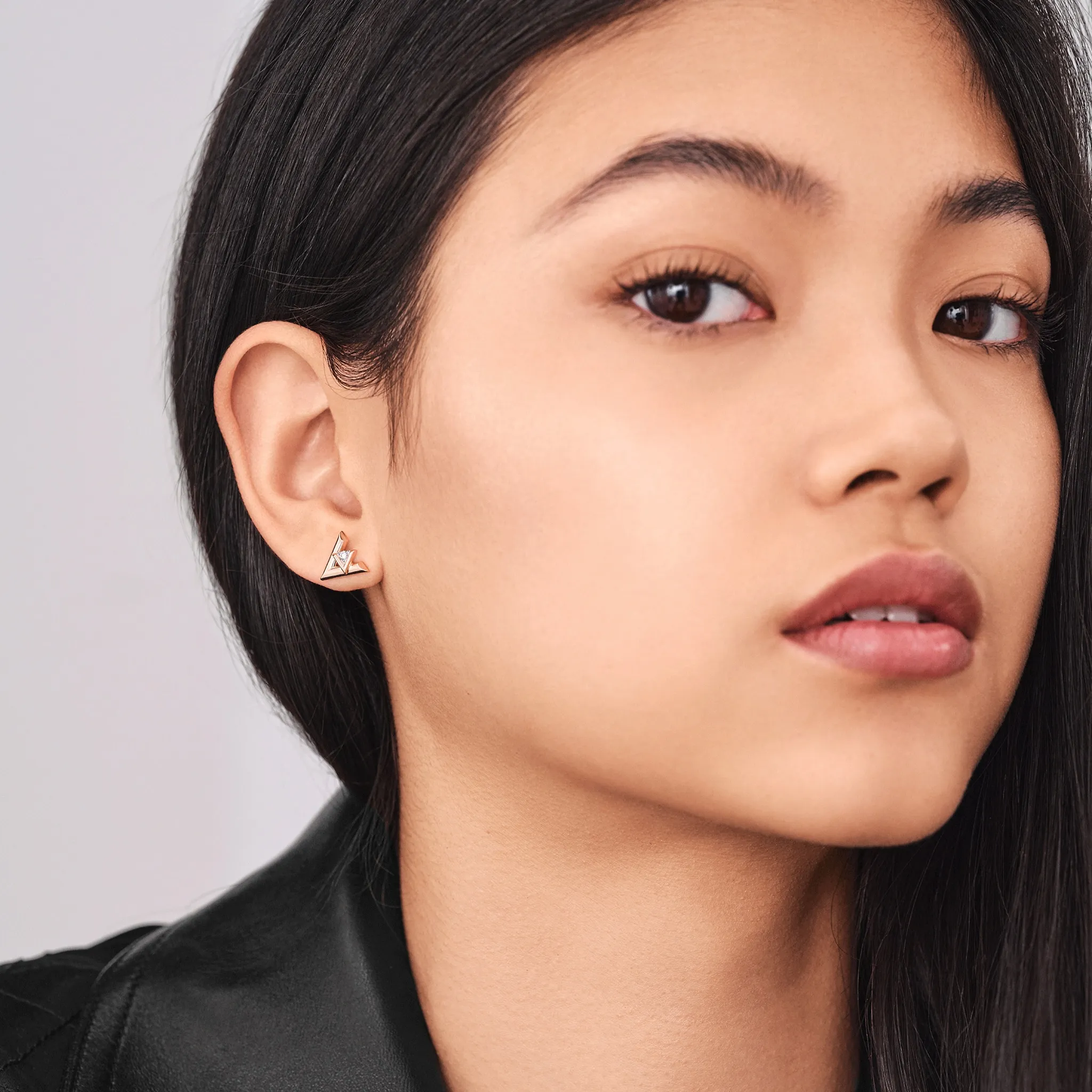 Louis Volt One Rose Gold and Diamond Stud Earrings - Single