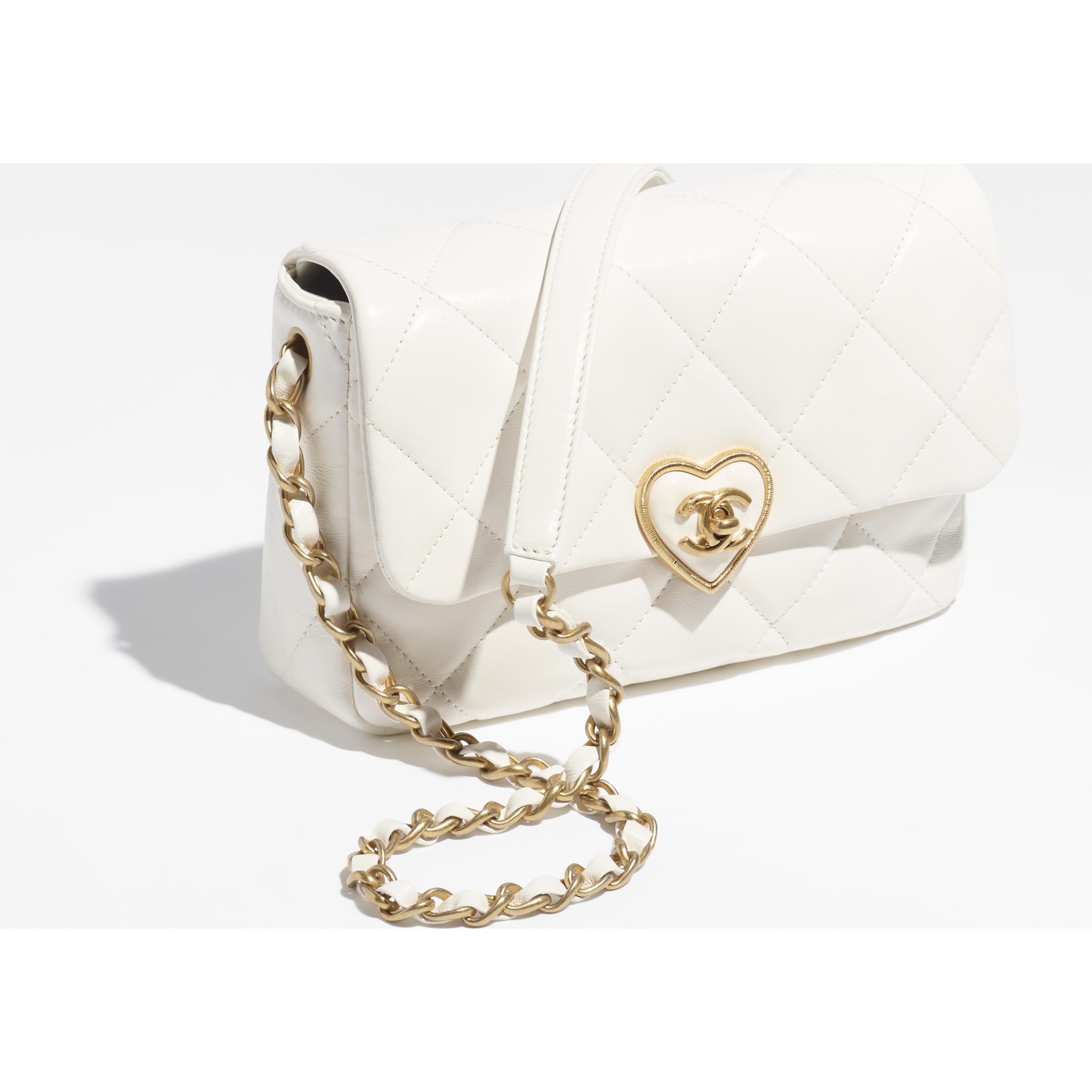 Lambskin-SMALL FLAP BAG-White