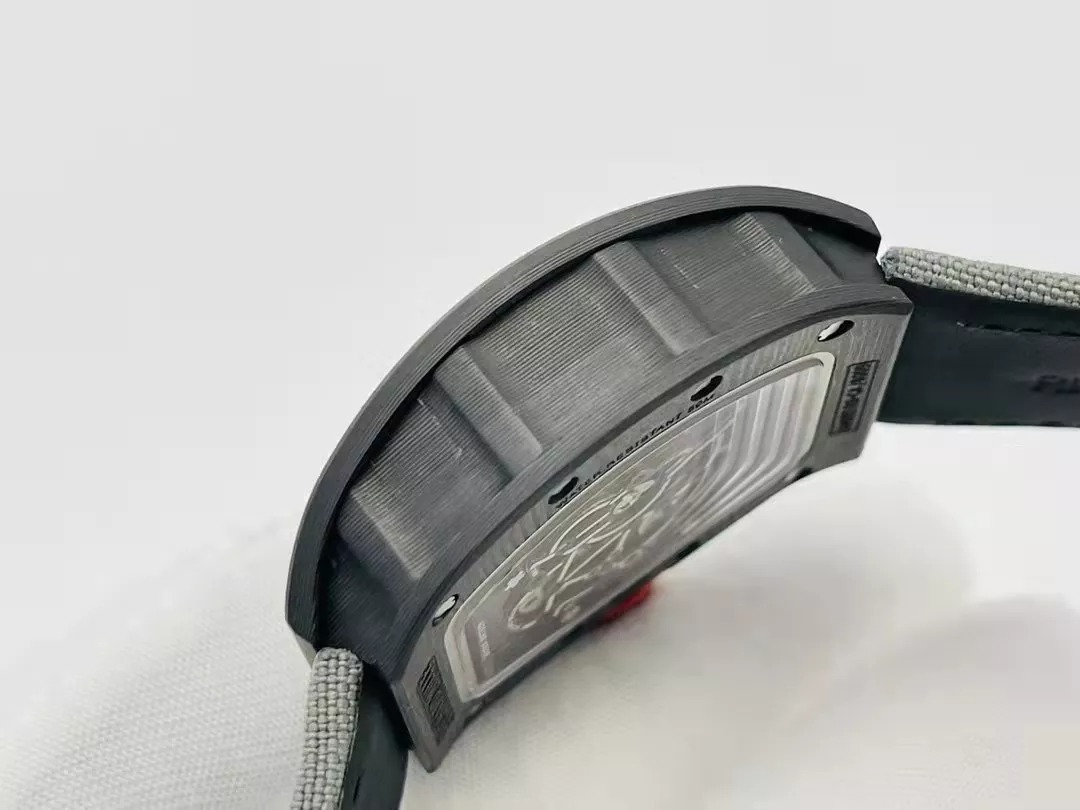 RM055 Skeleton Dial Black Bezel Gray Canvas Strap RMS RMUL2