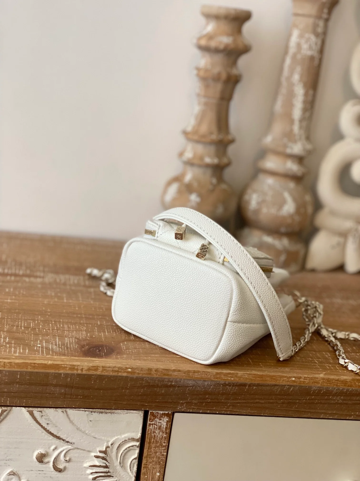 Chanel Mini Bucket Bag With Strap White For Women, Women’s Bags 4.9in/12.5cm AP2913 B05052 10601