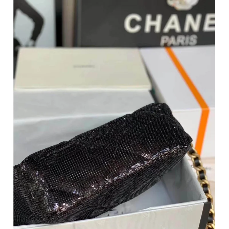 Chanel 19 Flap Bag In Tweed&AmpSequins As1160