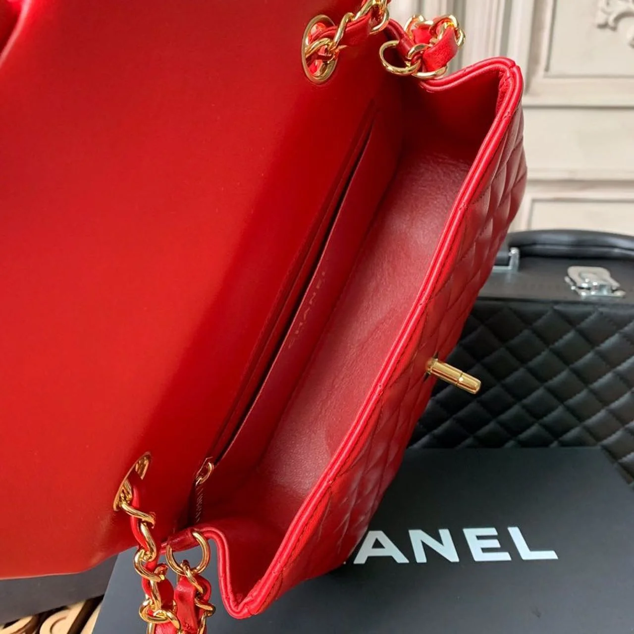 Chanel Mini Flap Bag Red For Women, Women’s Bags, Women’s Bag, Shoulder And Crossbody 7.8in/20cm A69900