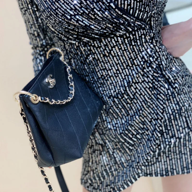 Chanel Grained Calfskin Small Hobo Bag As1461