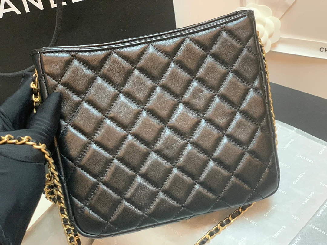 Chanel Hobo Handbag Black Bag For Women 16cm/6in