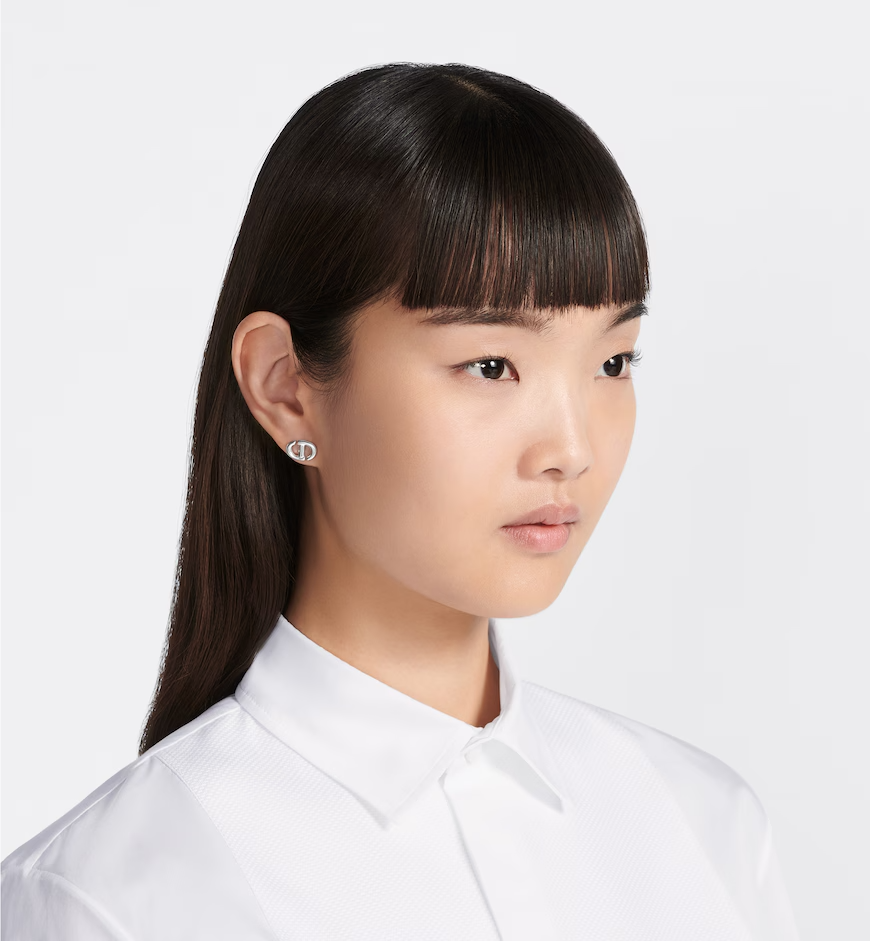 CD Navy Stud Earrings