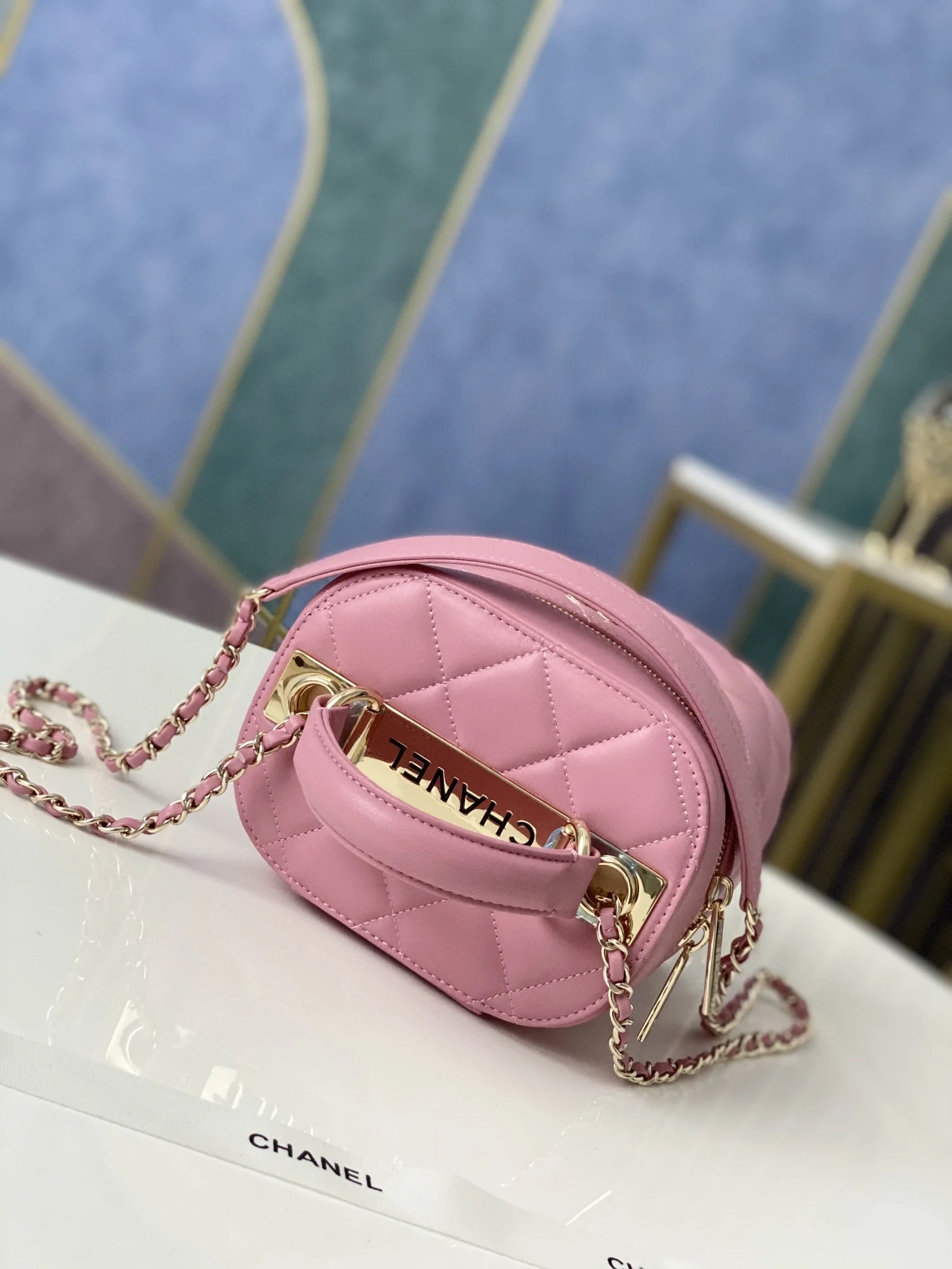 Chanel Vanity Case Gold Hardware Pink For Women, Women’s Handbags, Shoulder Bags 9.4in/24cm