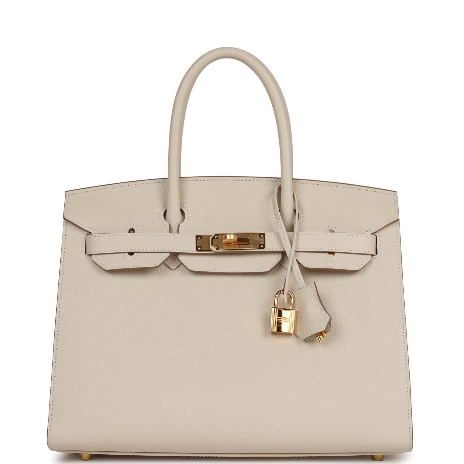 Pre-owned Hermes Birkin Sellier 30 Craie Epsom Gold Hardware
