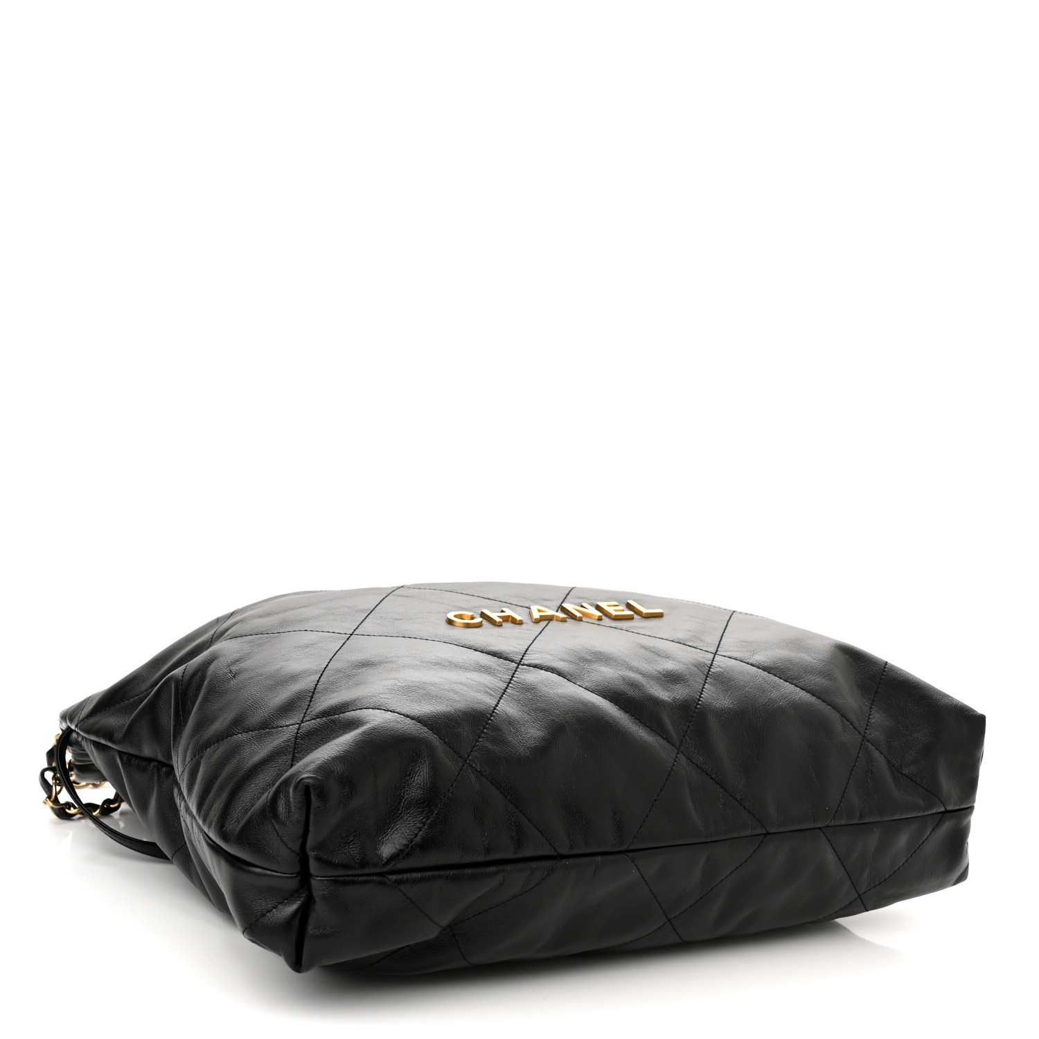 Shiny Calfskin Quilted Small Chanel 22 Black