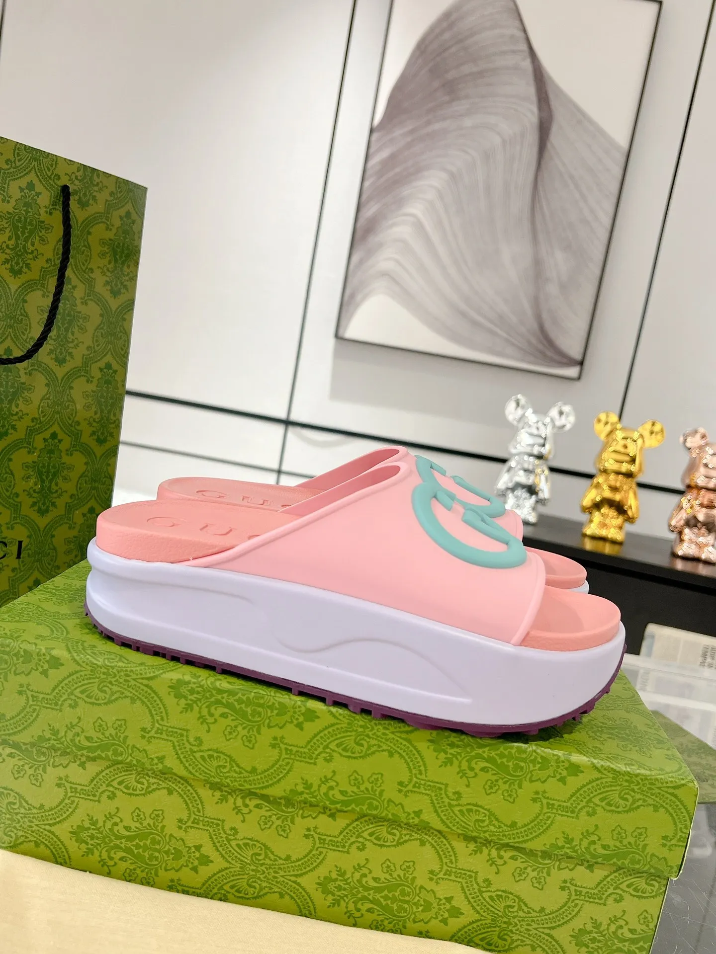 GG new arrival  men and women slippers heels 5 cm