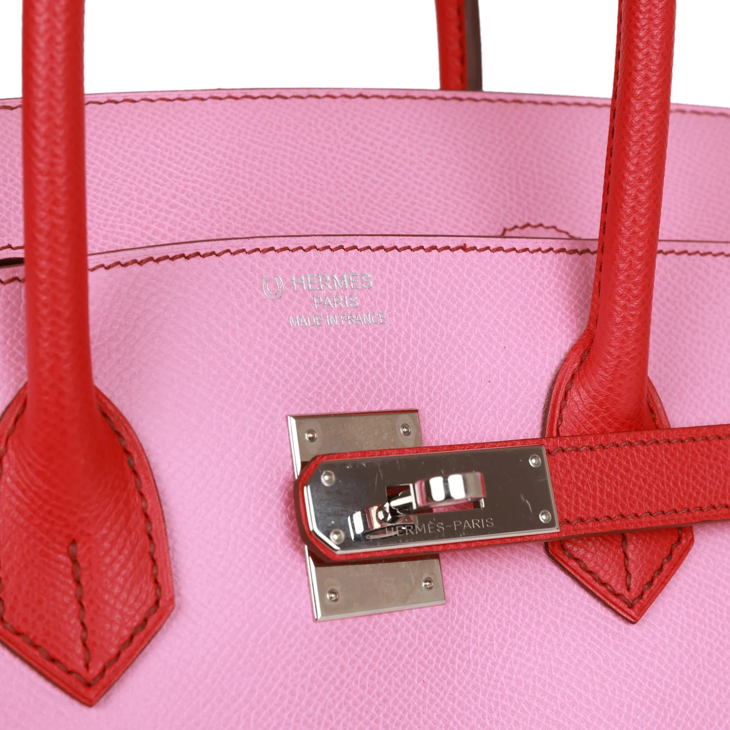 Pre-owned Hermes Special Order (HSS) Birkin 35 Bubblegum and Bougainvillea Epsom Palladium Hardware