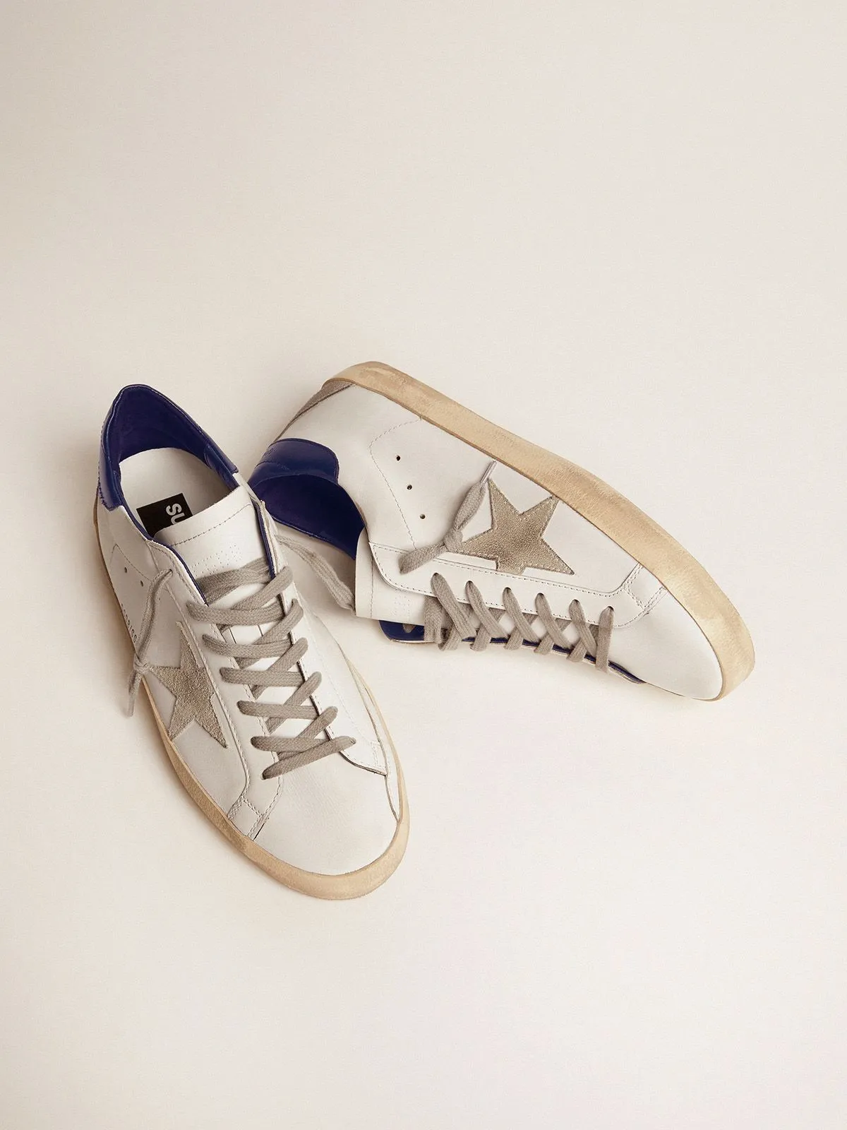 Super-Star sneakers with blue suede heel tab