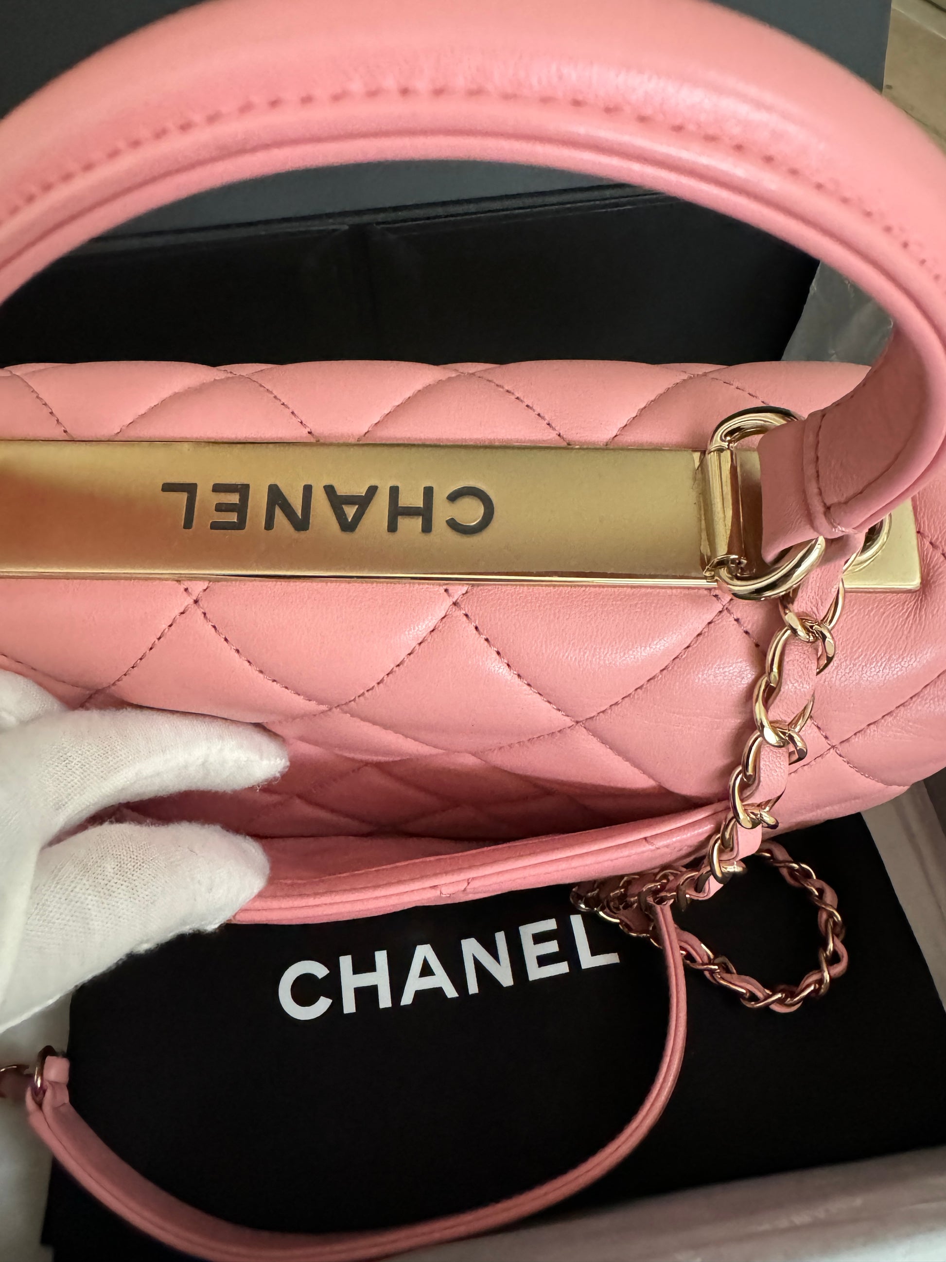 CHANEL TRENDY SMALL BABY PINK LAMBSKIN GHW
