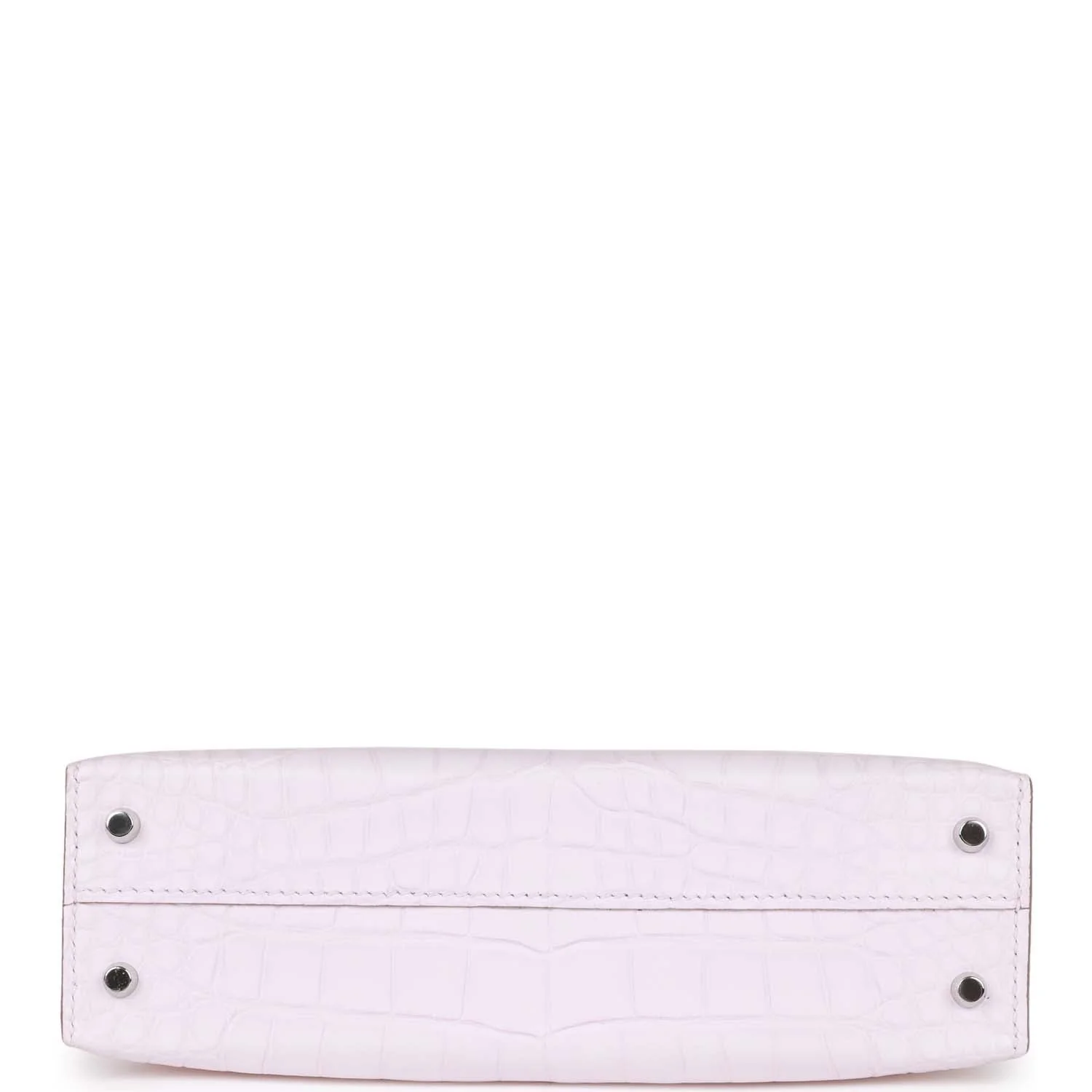 Hermes Kelly Sellier 20 Mauve Pale Satin Boreal Alligator Palladium Hardware